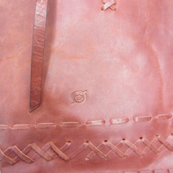 Born Red Leather Double Strap Tote With Tassel Accent Zipper Closure - Picture 5 of 11